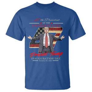 Trump Inauguration Day 2025 T Shirt 47th US President American Flag TS09 Royal Blue Print Your Wear