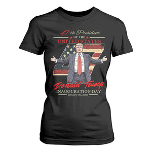 Trump Inauguration Day 2025 T Shirt For Women 47th US President American Flag TS09 Black Print Your Wear