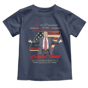 Trump Inauguration Day 2025 Toddler T Shirt 47th US President American Flag TS09 Navy Print Your Wear