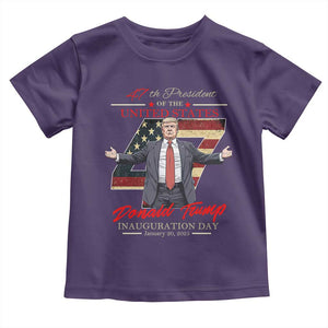 Trump Inauguration Day 2025 Toddler T Shirt 47th US President American Flag TS09 Purple Print Your Wear