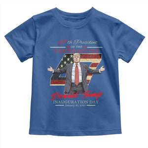 Trump Inauguration Day 2025 Toddler T Shirt 47th US President American Flag TS09 Royal Blue Print Your Wear