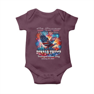 47th President Donald Trump Inauguration Day 2025 Baby Onesie American Eagle Fireworks TS09 Maroon Print Your Wear