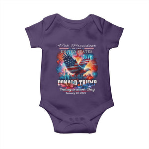 47th President Donald Trump Inauguration Day 2025 Baby Onesie American Eagle Fireworks TS09 Purple Print Your Wear