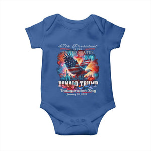 47th President Donald Trump Inauguration Day 2025 Baby Onesie American Eagle Fireworks TS09 Royal Blue Print Your Wear