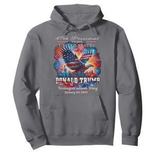 47th President Donald Trump Inauguration Day 2025 Hoodie American Eagle Fireworks TS09 Charcoal Print Your Wear