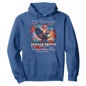 47th President Donald Trump Inauguration Day 2025 Hoodie American Eagle Fireworks TS09 Royal Blue Print Your Wear