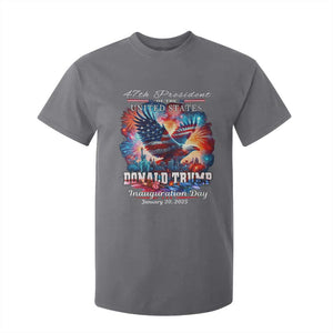 47th President Donald Trump Inauguration Day 2025 T Shirt For Kid American Eagle Fireworks TS09 Charcoal Print Your Wear