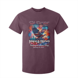 47th President Donald Trump Inauguration Day 2025 T Shirt For Kid American Eagle Fireworks TS09 Maroon Print Your Wear