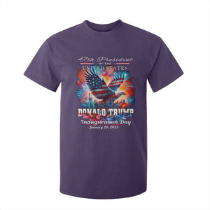 47th President Donald Trump Inauguration Day 2025 T Shirt For Kid American Eagle Fireworks TS09 Purple Print Your Wear