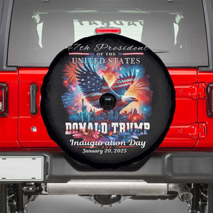 47th President Donald Trump Inauguration Day 2025 Spare Tire Cover American Eagle Fireworks TS09 Black Print Your Wear