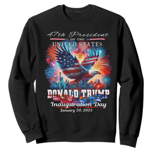 47th President Donald Trump Inauguration Day 2025 Sweatshirt American Eagle Fireworks TS09 Black Print Your Wear