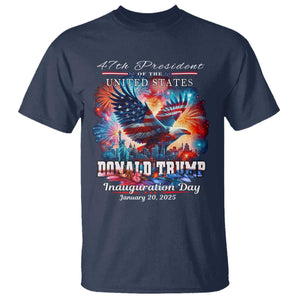 47th President Donald Trump Inauguration Day 2025 T Shirt American Eagle Fireworks TS09 Navy Print Your Wear