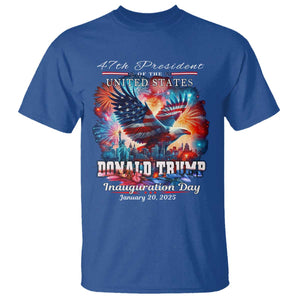 47th President Donald Trump Inauguration Day 2025 T Shirt American Eagle Fireworks TS09 Royal Blue Print Your Wear