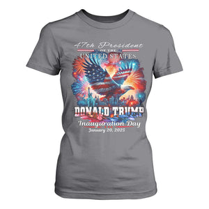 47th President Donald Trump Inauguration Day 2025 T Shirt For Women American Eagle Fireworks TS09 Charcoal Print Your Wear