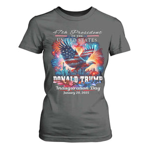 47th President Donald Trump Inauguration Day 2025 T Shirt For Women American Eagle Fireworks TS09 Dark Heather Print Your Wear