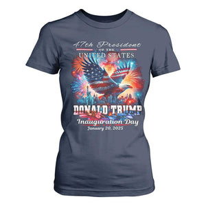 47th President Donald Trump Inauguration Day 2025 T Shirt For Women American Eagle Fireworks TS09 Navy Print Your Wear