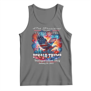 47th President Donald Trump Inauguration Day 2025 Tank Top American Eagle Fireworks TS09 Black Heather Print Your Wear