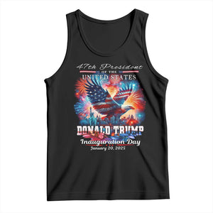 47th President Donald Trump Inauguration Day 2025 Tank Top American Eagle Fireworks TS09 Black Print Your Wear