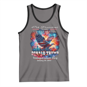 47th President Donald Trump Inauguration Day 2025 Tank Top American Eagle Fireworks TS09 Deep Heather Black Print Your Wear