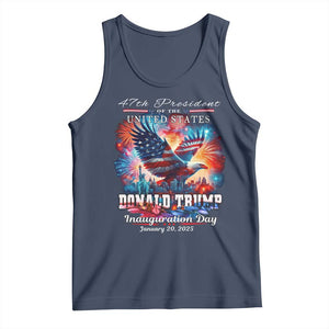 47th President Donald Trump Inauguration Day 2025 Tank Top American Eagle Fireworks TS09 Navy Print Your Wear