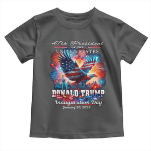 47th President Donald Trump Inauguration Day 2025 Toddler T Shirt American Eagle Fireworks TS09 Dark Heather Print Your Wear