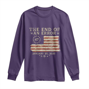 Trump Inauguration Day 2025 Long Sleeve Shirt End Of An Error TS09 Purple Print Your Wear