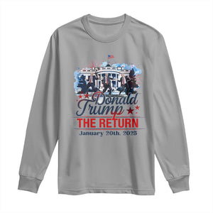 Trump Inauguration Day 2025 Long Sleeve Shirt The Return Trump Dancing TS09 Sport Gray Print Your Wear