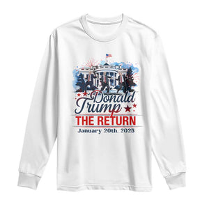 Trump Inauguration Day 2025 Long Sleeve Shirt The Return Trump Dancing TS09 White Print Your Wear