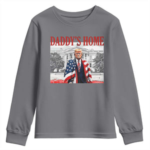 Trump 2025 Youth Sweatshirt Daddy's Home Trump Inauguration Day TS09 Charcoal Print Your Wear