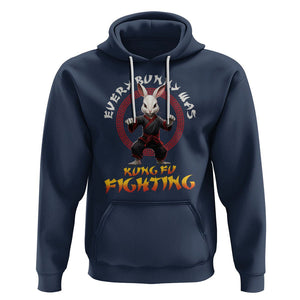 Easter Day Hoodie Every Bunny Was Kung Fu Fighting Funny Rabbit TS09 Navy Printyourwear