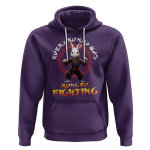 Easter Day Hoodie Every Bunny Was Kung Fu Fighting Funny Rabbit TS09 Purple Printyourwear