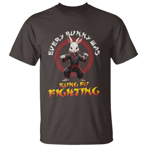 Easter Day T Shirt Every Bunny Was Kung Fu Fighting Funny Rabbit TS09 Dark Chocolate Printyourwear