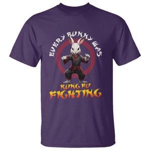 Easter Day T Shirt Every Bunny Was Kung Fu Fighting Funny Rabbit TS09 Purple Printyourwear