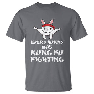 Easter Day T Shirt Every Bunny Was Kung Fu Fighting Funny Rabbit TS09 Charcoal Printyourwear