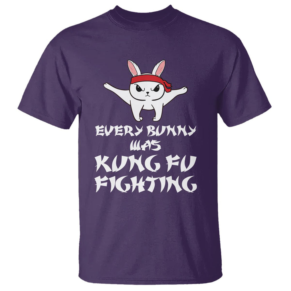 Easter Day T Shirt Every Bunny Was Kung Fu Fighting Funny Rabbit TS09 Purple Printyourwear