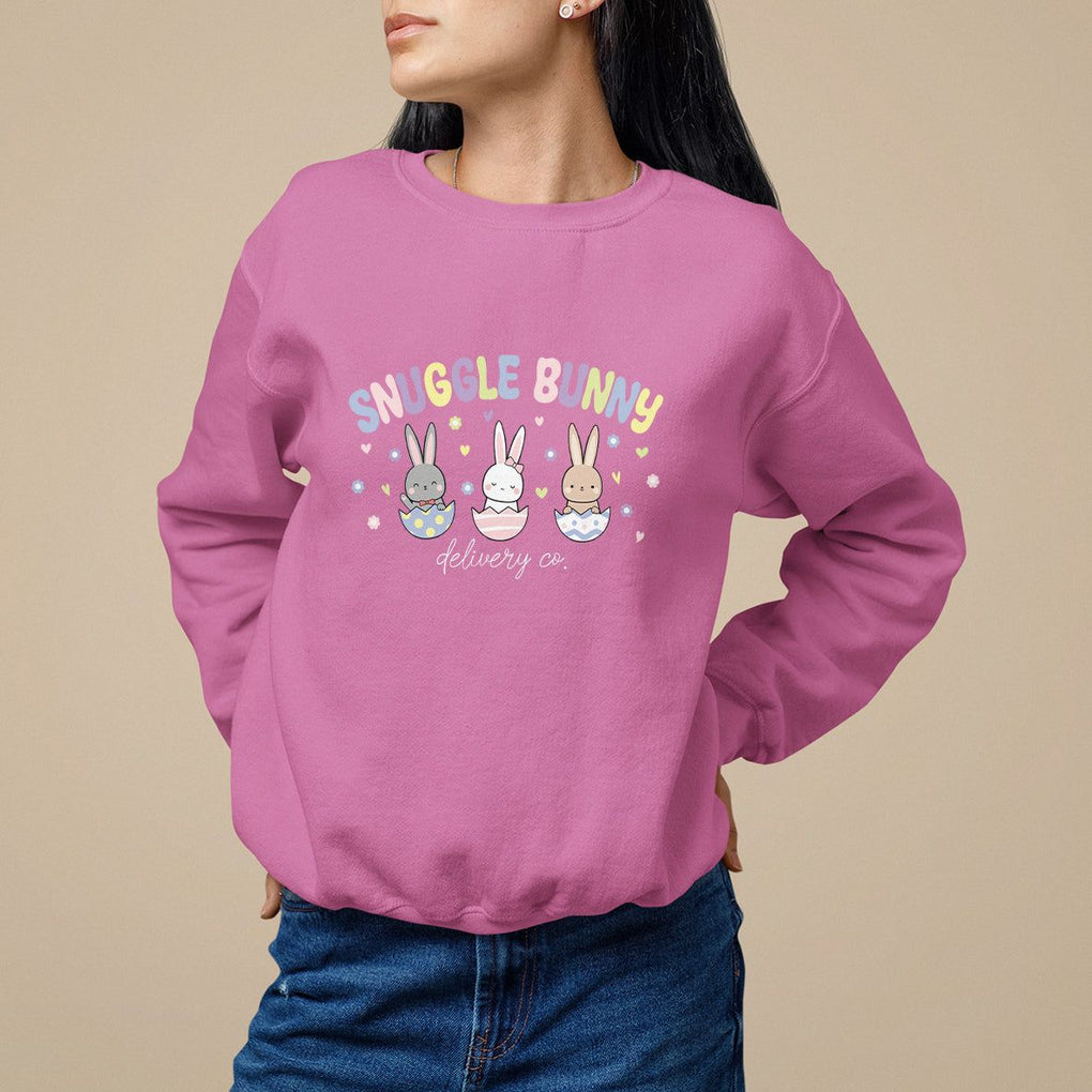 Easter Day Sweatshirt Snuggle Bunny Delivery Co L&D Nurse TS09 Azalea Printyourwear