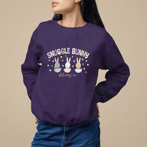 Easter Day Sweatshirt Snuggle Bunny Delivery Co L&D Nurse TS09 Purple Printyourwear