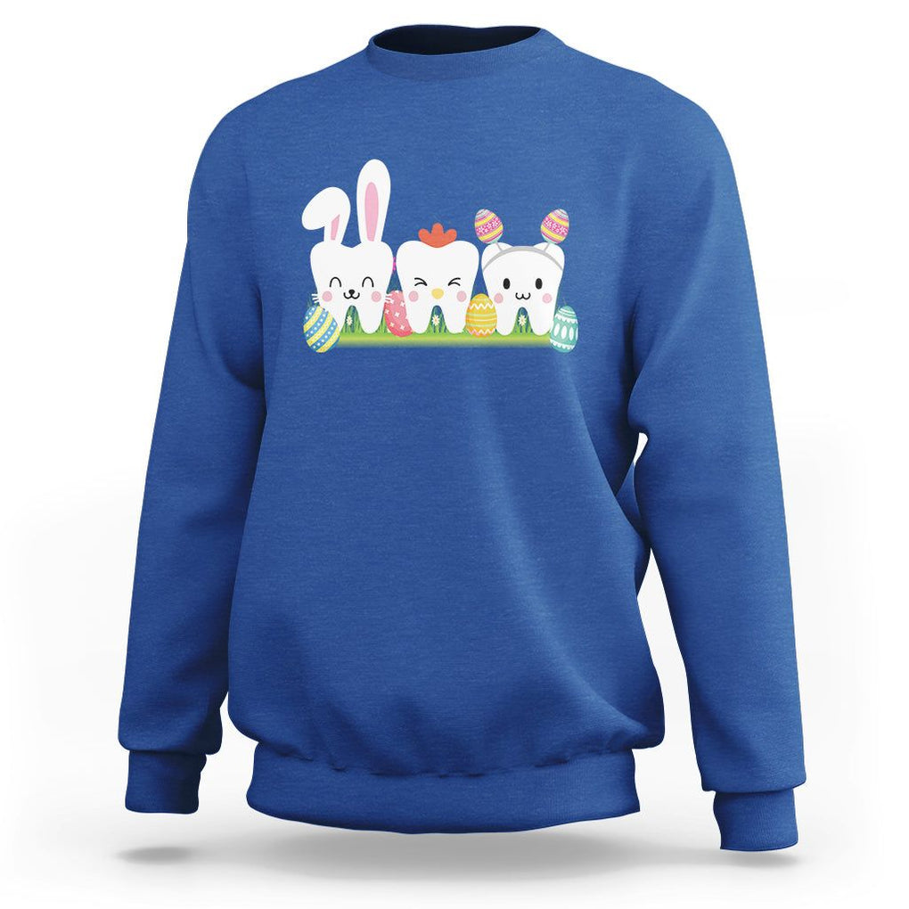 Easter Day Sweatshirt Funny Tooth Glasses Dental Dentist TS09 Royal Blue Printyourwear