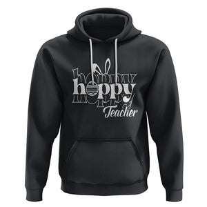 Easter Day Cute Hoppy Teacher Bunny Egg Hoodie TS09 Black Printyourwear