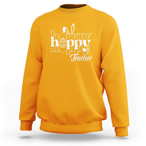 Easter Day Cute Hoppy Teacher Bunny Egg Sweatshirt TS09 Gold Printyourwear