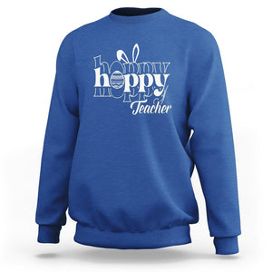 Easter Day Cute Hoppy Teacher Bunny Egg Sweatshirt TS09 Royal Blue Printyourwear