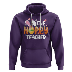 Easter Day Cute One Hoppy Teacher Bunny Carrot Hoodie TS09 Purple Printyourwear