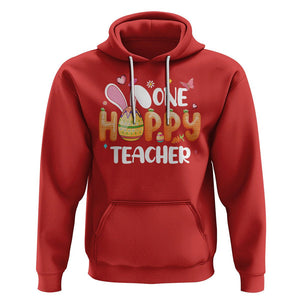 Easter Day Cute One Hoppy Teacher Bunny Carrot Hoodie TS09 Red Printyourwear