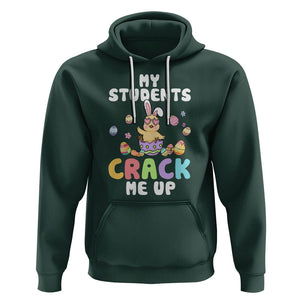 Easter Day Hoodie My Students Crack Me Up Funny Chick Teacher TS09 Dark Forest Green Printyourwear