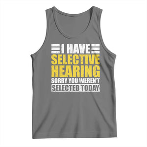 Funny Introvert Tank Top Selective Hearing Sorry TS09 Black Heather Print Your Wear