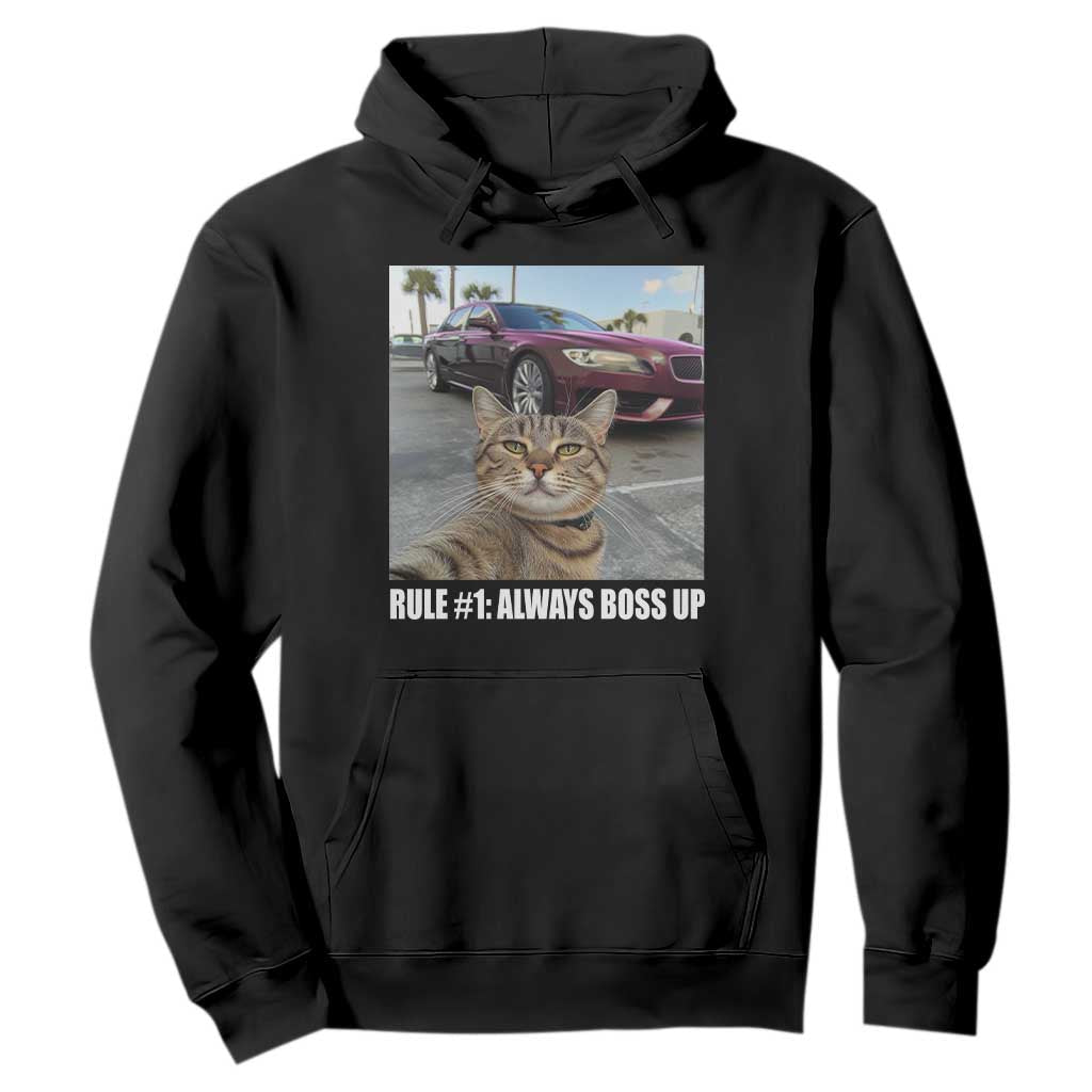 Funny Cat Meme Hoodie Rule No.1 Always Boss Up TS09 Black Print Your Wear