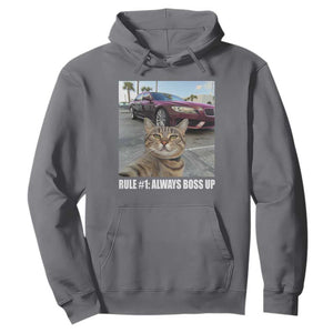 Funny Cat Meme Hoodie Rule No.1 Always Boss Up TS09 Charcoal Print Your Wear