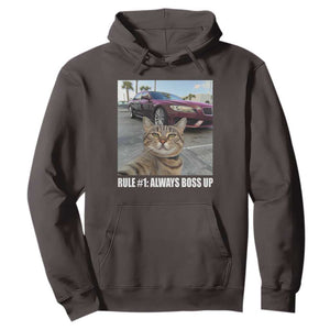 Funny Cat Meme Hoodie Rule No.1 Always Boss Up TS09 Dark Chocolate Print Your Wear