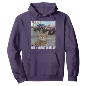 Funny Cat Meme Hoodie Rule No.1 Always Boss Up TS09 Purple Print Your Wear