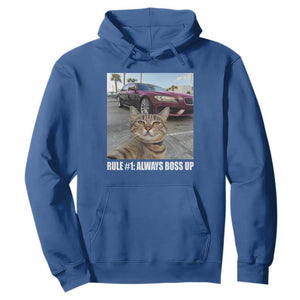 Funny Cat Meme Hoodie Rule No.1 Always Boss Up TS09 Royal Blue Print Your Wear